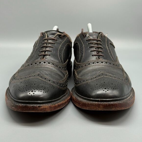 Allen Edmonds Macneil Mens 10 Black Leather Dress Shoes Lace-Up Block Heel main image 6